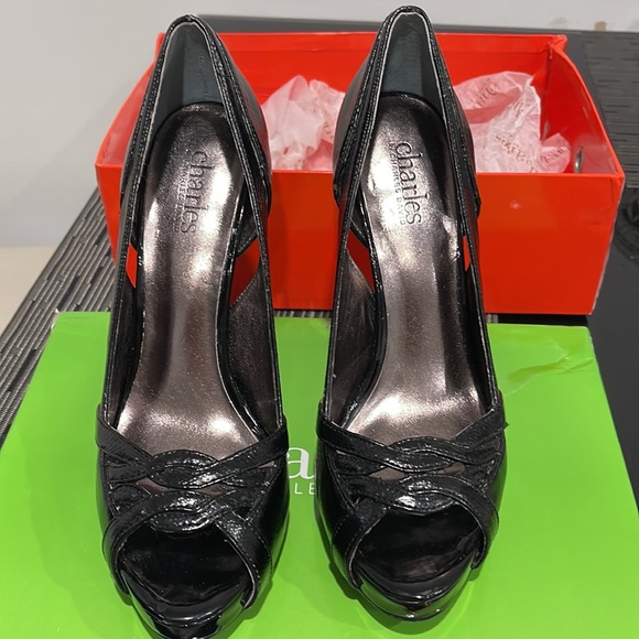 Charles David black platform open toes pumps - Picture 5 of 8